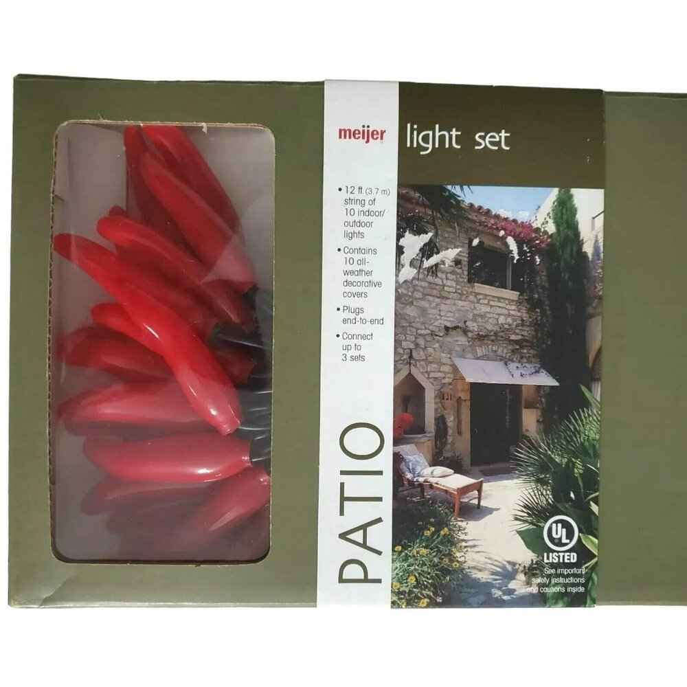 New Chili Pepper String Lights Fiesta Party 20 Bulbs Covers Christmas Patio Deck